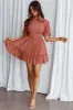 Secret Garden Puff Sleeve Smocked Bodice Dress Mocha sold by Selfie Leslie