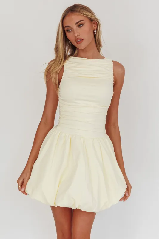Dalayla Sleeveless Balloon Skirt Mini Dress Butter sold by Selfie Leslie