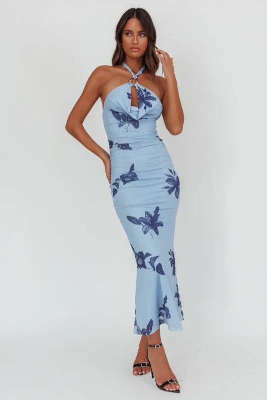 One Night Cowl Halterneck Maxi Dress Lily Blue sold by Selfie Leslie