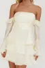 Giavana Off-Shoulder Layered Mini Dress Cream sold by Selfie Leslie