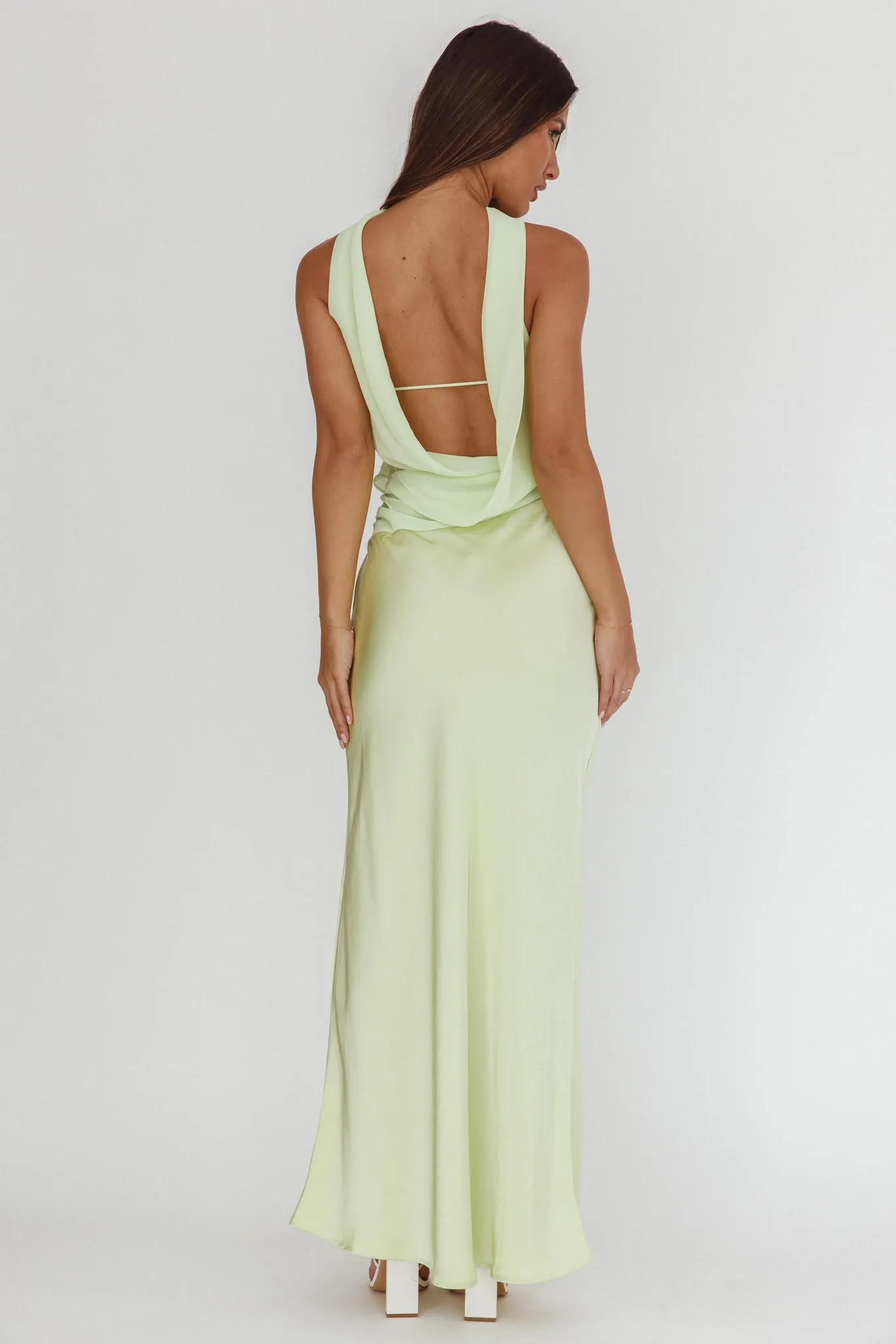 Damsel Reverse Halter Frill Trim Maxi Dress Sage sold by Selfie Leslie product image thumbnail 2