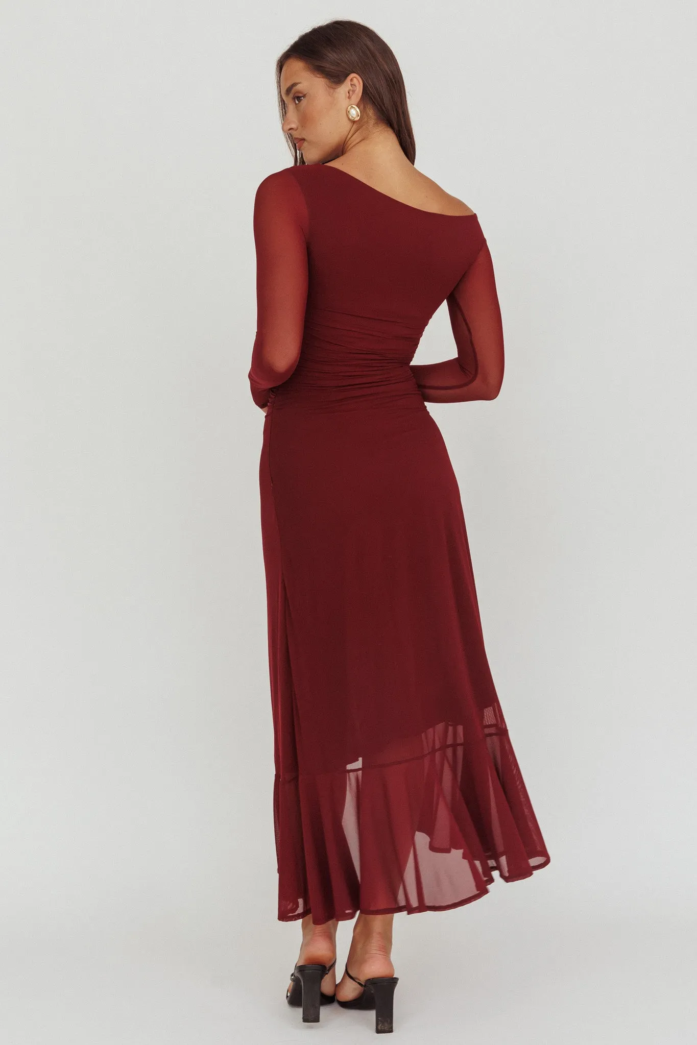 Moonlit Magic Long Sleeve Maxi Dress Wine sold by Selfie Leslie product image thumbnail 2