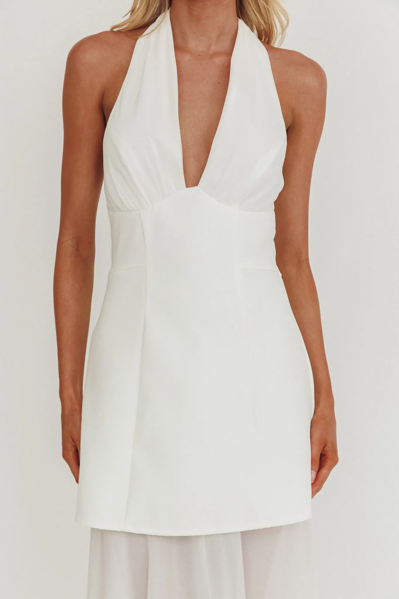 Opulent Halterneck Layered Maxi Dress White sold by Selfie Leslie product image thumbnail 3
