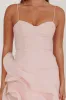 Charmayne Asymmetric Ruffle Trim Maxi Dress Pink sold by Selfie Leslie