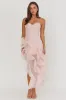 Charmayne Asymmetric Ruffle Trim Maxi Dress Pink sold by Selfie Leslie