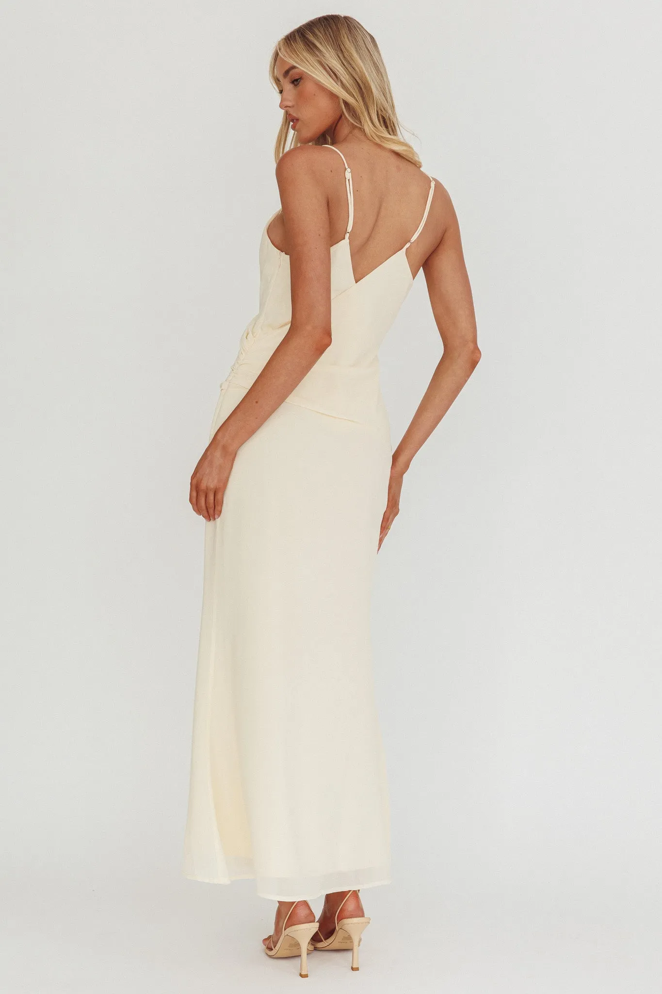 Lexxi Crossover Gathered Waist Maxi Dress Butter sold by Selfie Leslie product image thumbnail 2