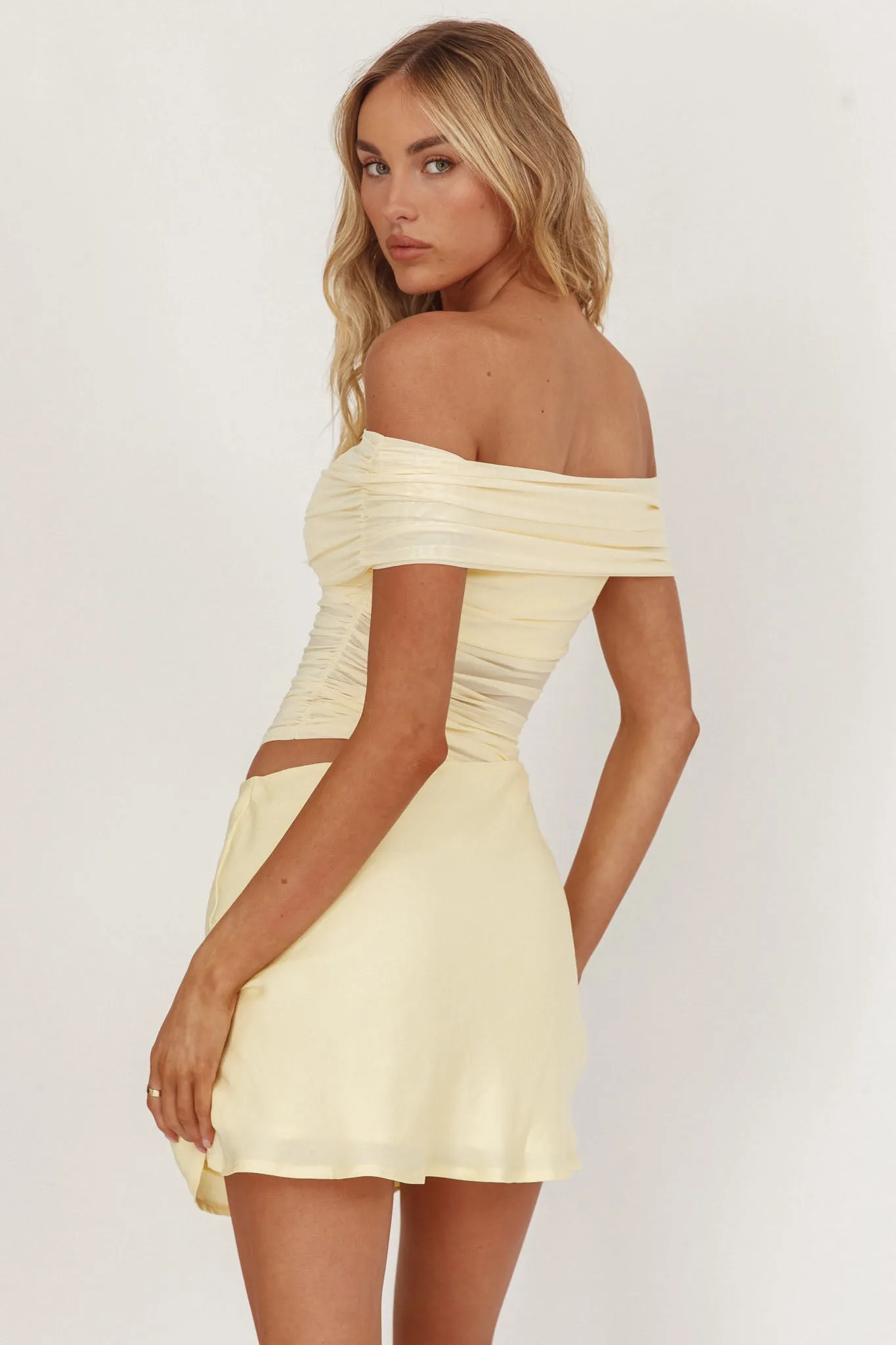 Lorely Off-Shoulder Mini Dress Butter sold by Selfie Leslie product image thumbnail 2