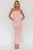Rebekkah Halterneck Side Sash Maxi Dress Pink sold by Selfie Leslie
