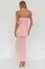 Rebekkah Halterneck Side Sash Maxi Dress Pink sold by Selfie Leslie
