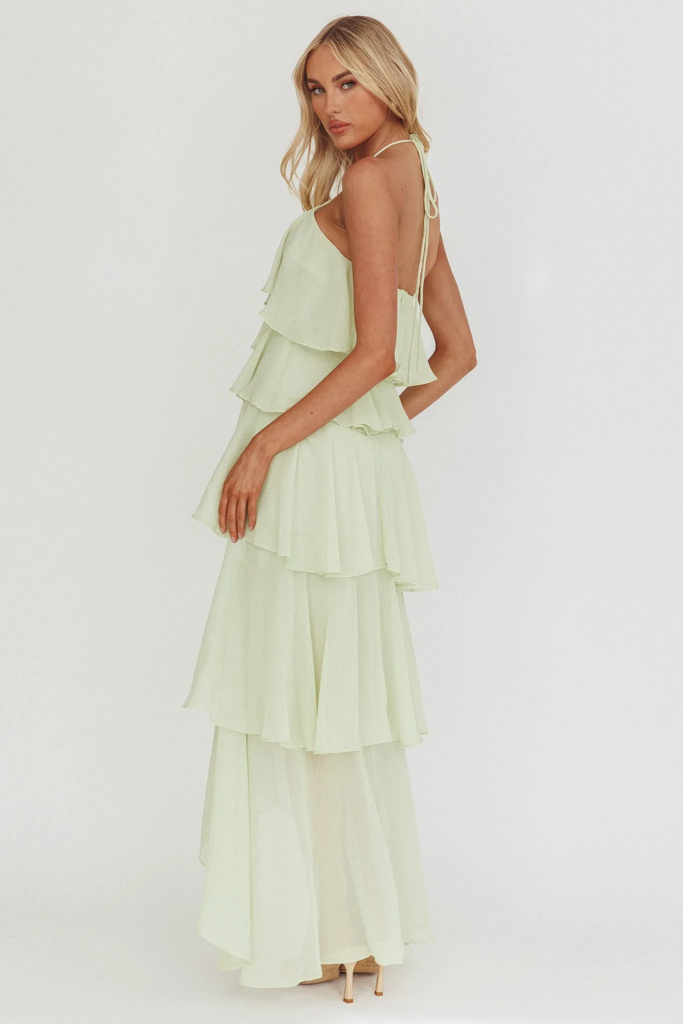 Darylyn Tiered Ruffle Maxi Dress Sage sold by Selfie Leslie product image thumbnail 2