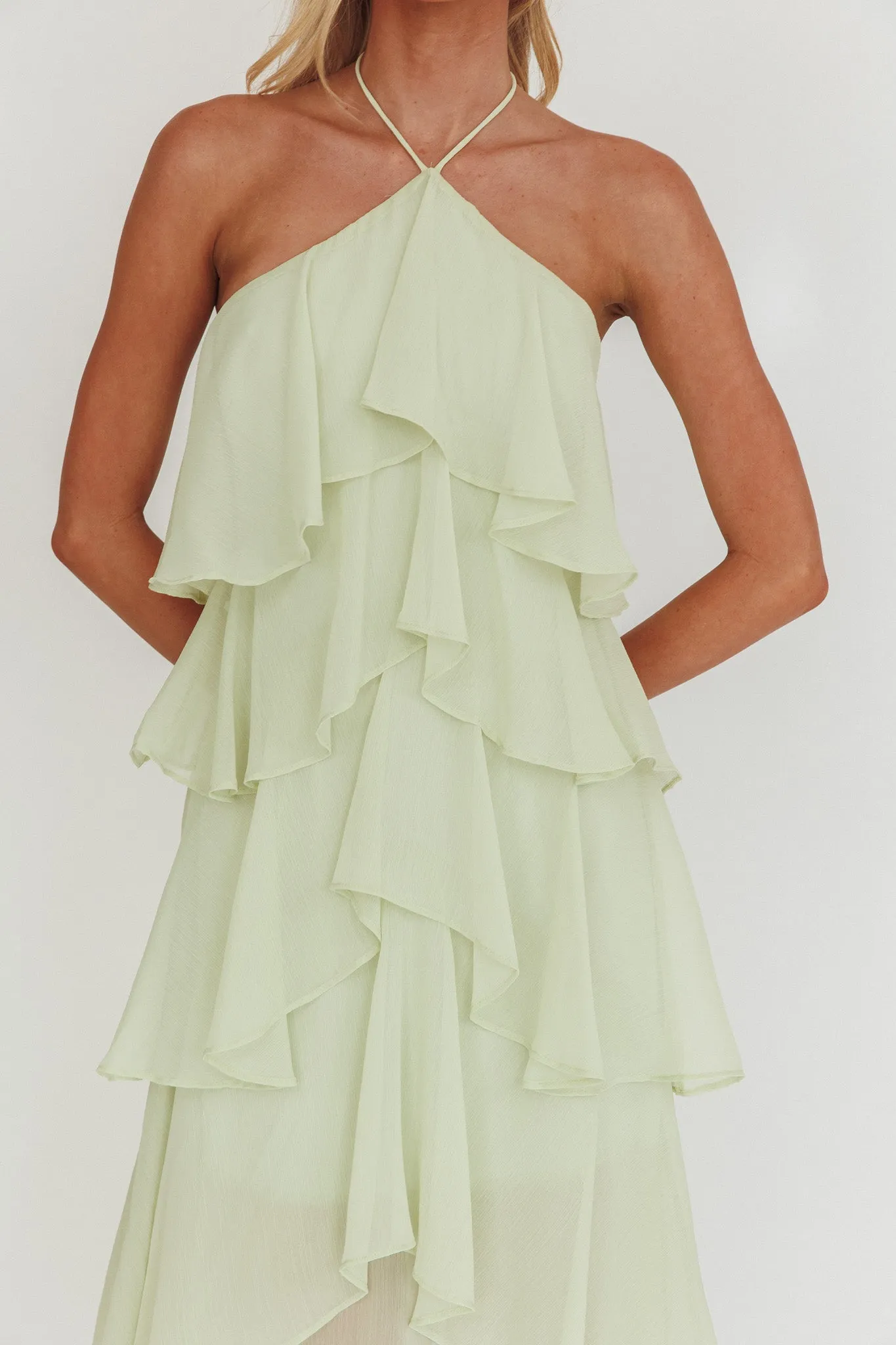 Darylyn Tiered Ruffle Maxi Dress Sage sold by Selfie Leslie product image thumbnail 3