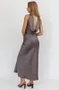Damsel Reverse Halter Maxi Dress Satin Charcoal sold by Selfie Leslie
