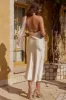 Italian Summer Tie Neck Midi Dress Champagne sold by Selfie Leslie