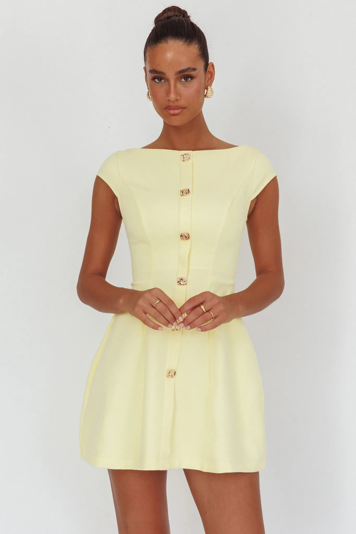 Rebel Cap Sleeve Mini Dress Butter sold by Selfie Leslie product image thumbnail 5
