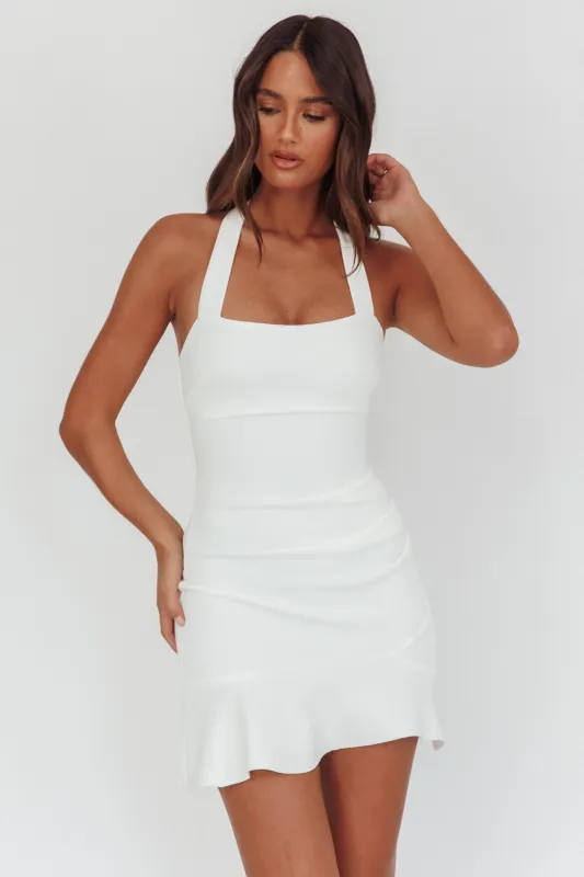 Fire Of Stars Halterneck Mini Dress White sold by Selfie Leslie