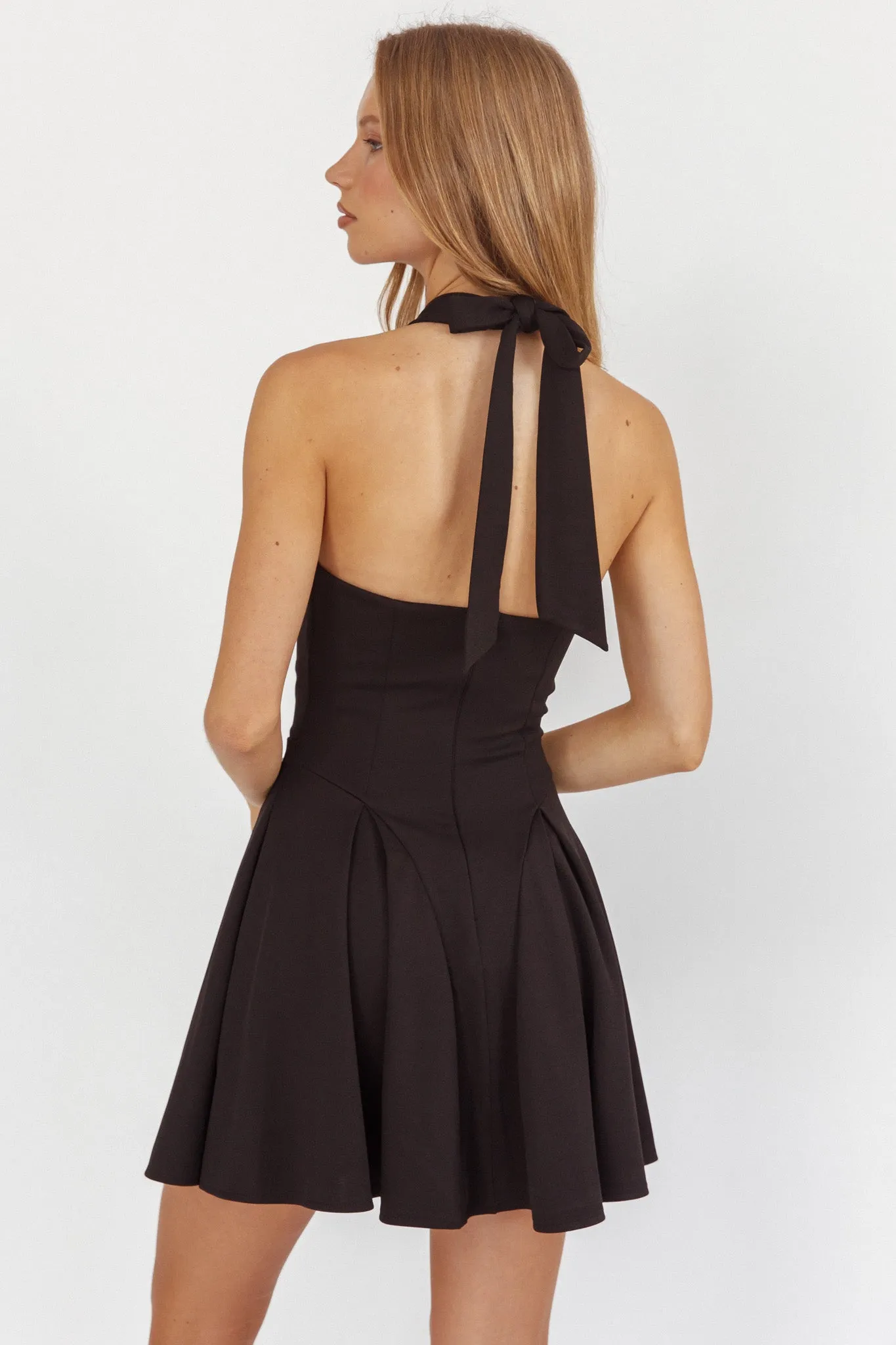 Charlene Cowl Halterneck Mini Dress Black sold by Selfie Leslie product image thumbnail 2