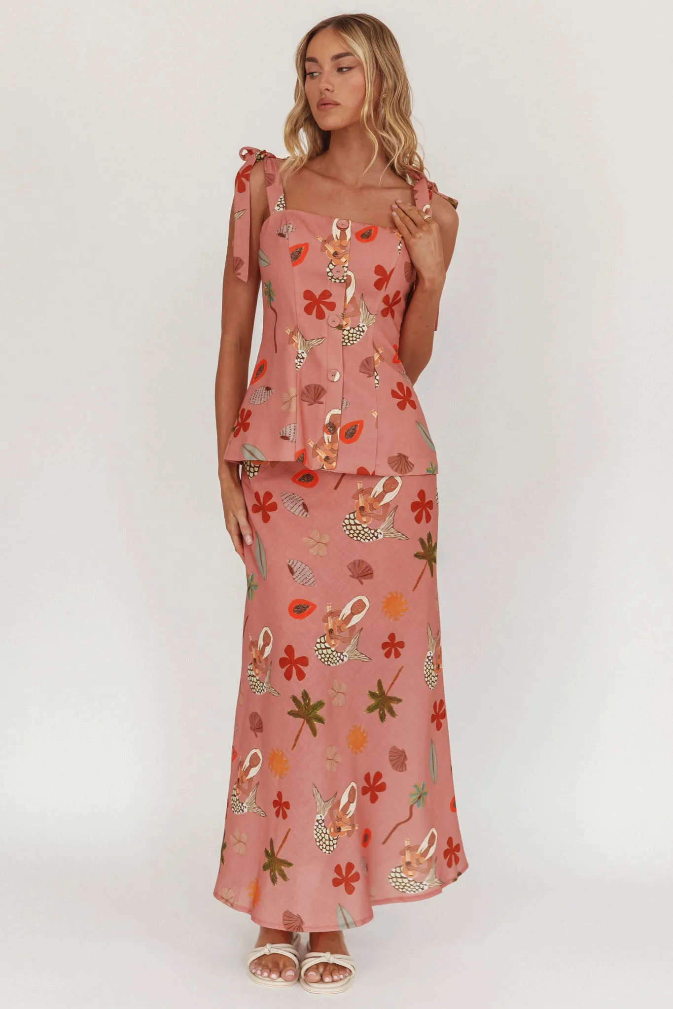 Drop Of Sunshine Tied Shoulder Top Mermaid Pink sold by Selfie Leslie product image thumbnail 4