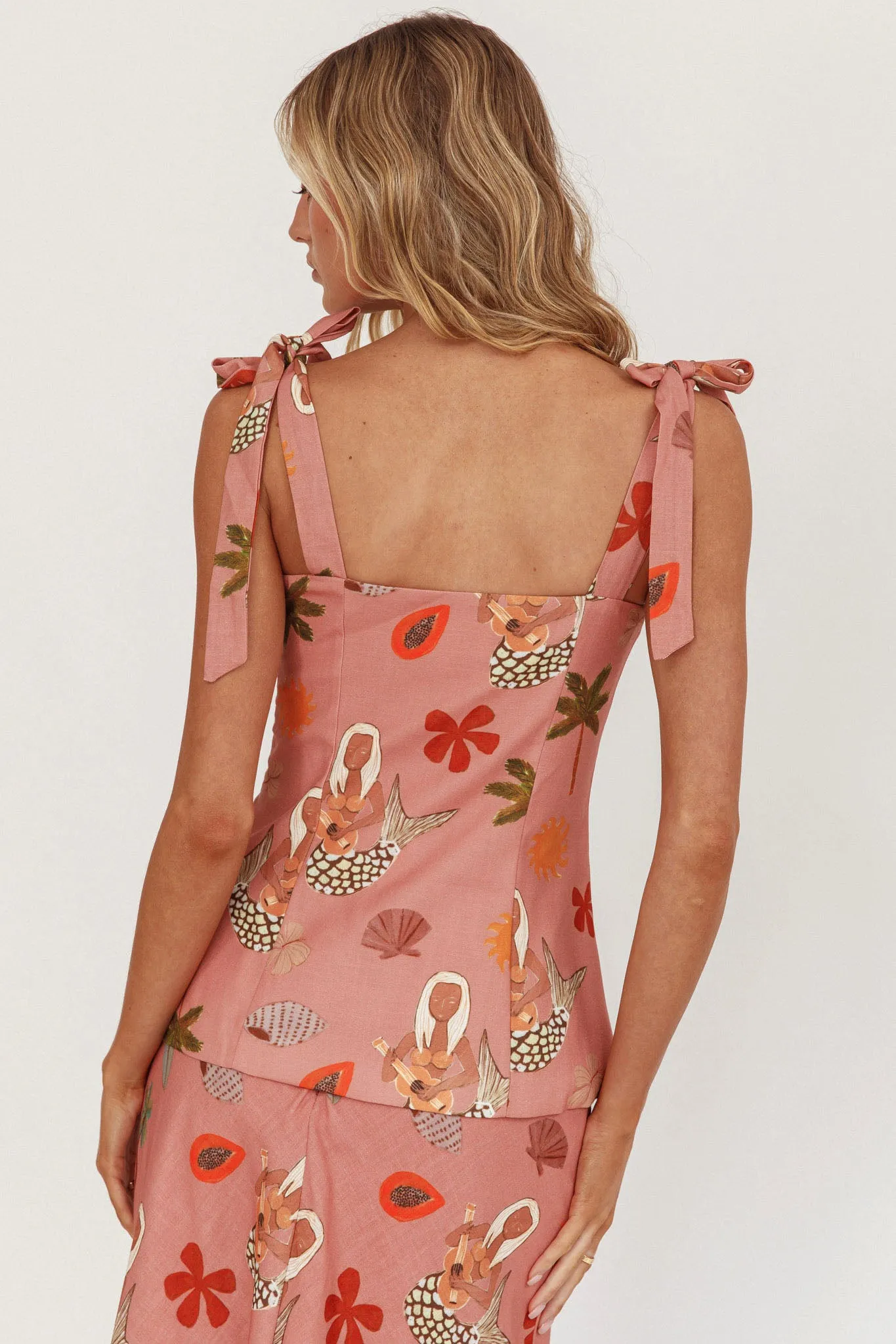Drop Of Sunshine Tied Shoulder Top Mermaid Pink sold by Selfie Leslie product image thumbnail 2
