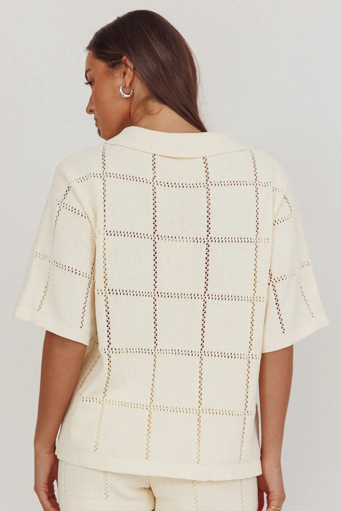 Sailor Knit Gold Button Top Cream sold by Selfie Leslie product image thumbnail 2