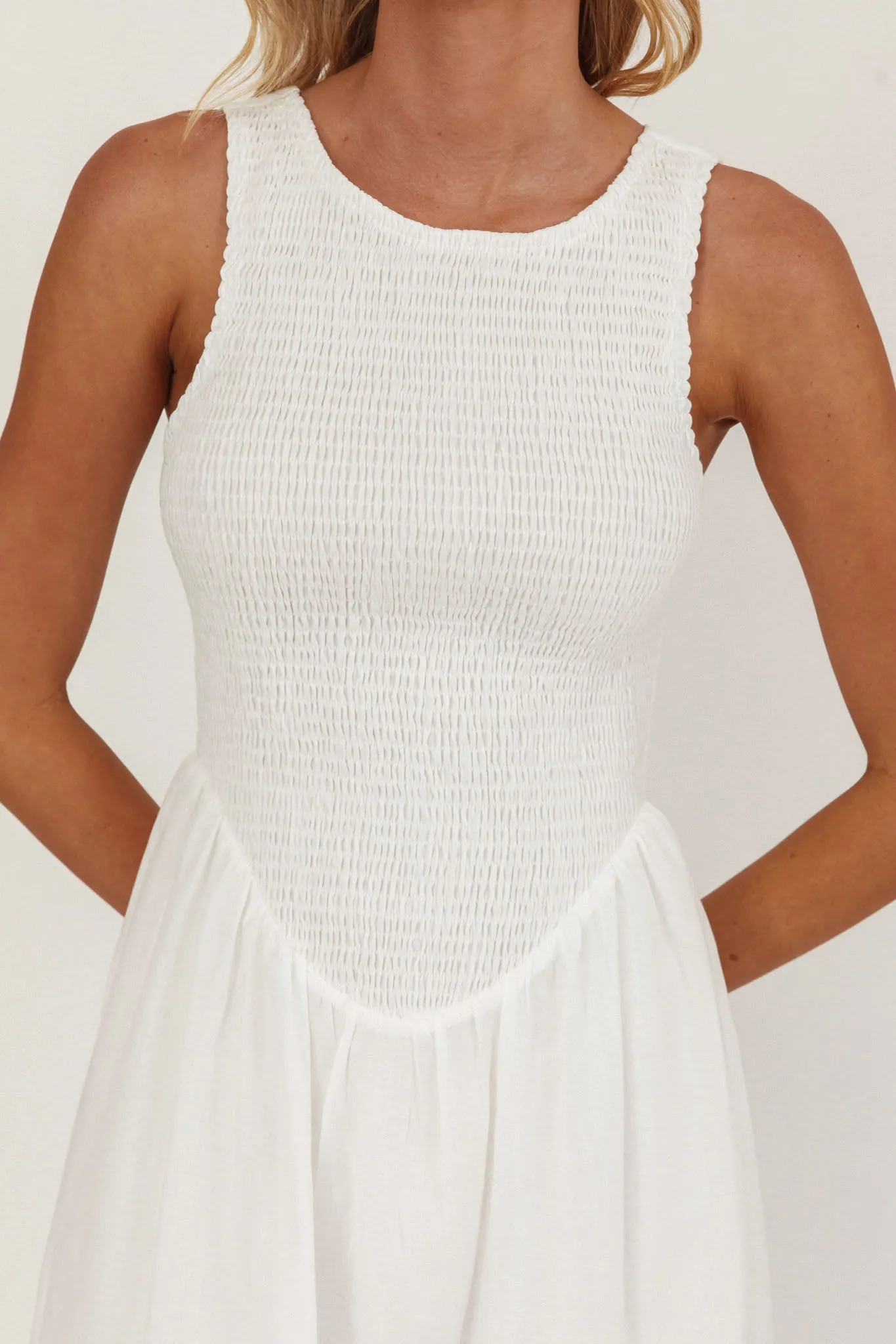Smith Shirred Bodice Midi Dress White sold by Selfie Leslie product image thumbnail 3