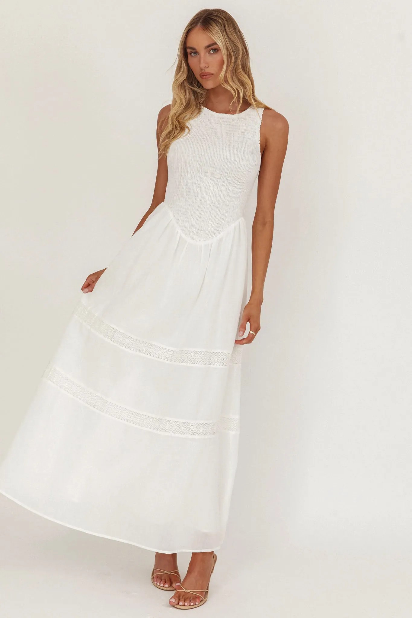 Smith Shirred Bodice Midi Dress White sold by Selfie Leslie product image thumbnail 4