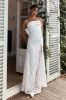 Delphina Strapless Bow Back Lace Dress Ivory sold by Selfie Leslie