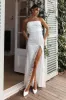 Delphina Strapless Bow Back Lace Dress Ivory sold by Selfie Leslie