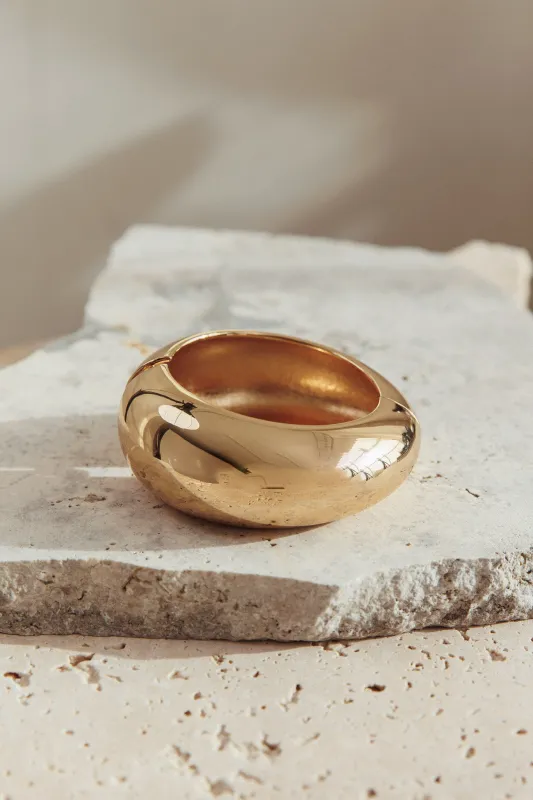 Blessed Rounded Chunk Bangle Gold sold by Selfie Leslie