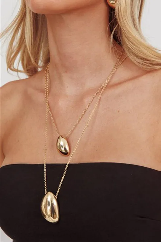 Moonlight Double Chain Pendant Necklace Gold sold by Selfie Leslie