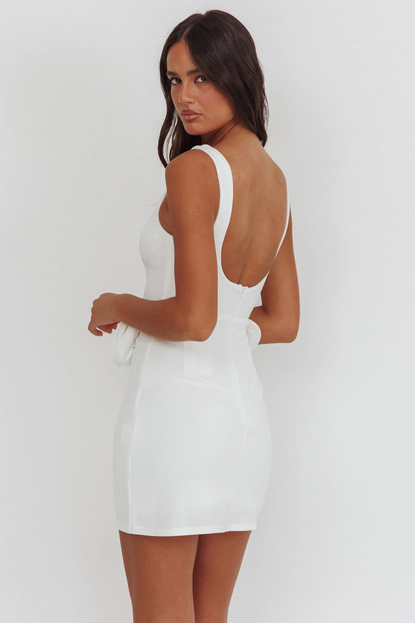 Goldy Rose Waist Decoration Mini Dress White sold by Selfie Leslie product image thumbnail 2