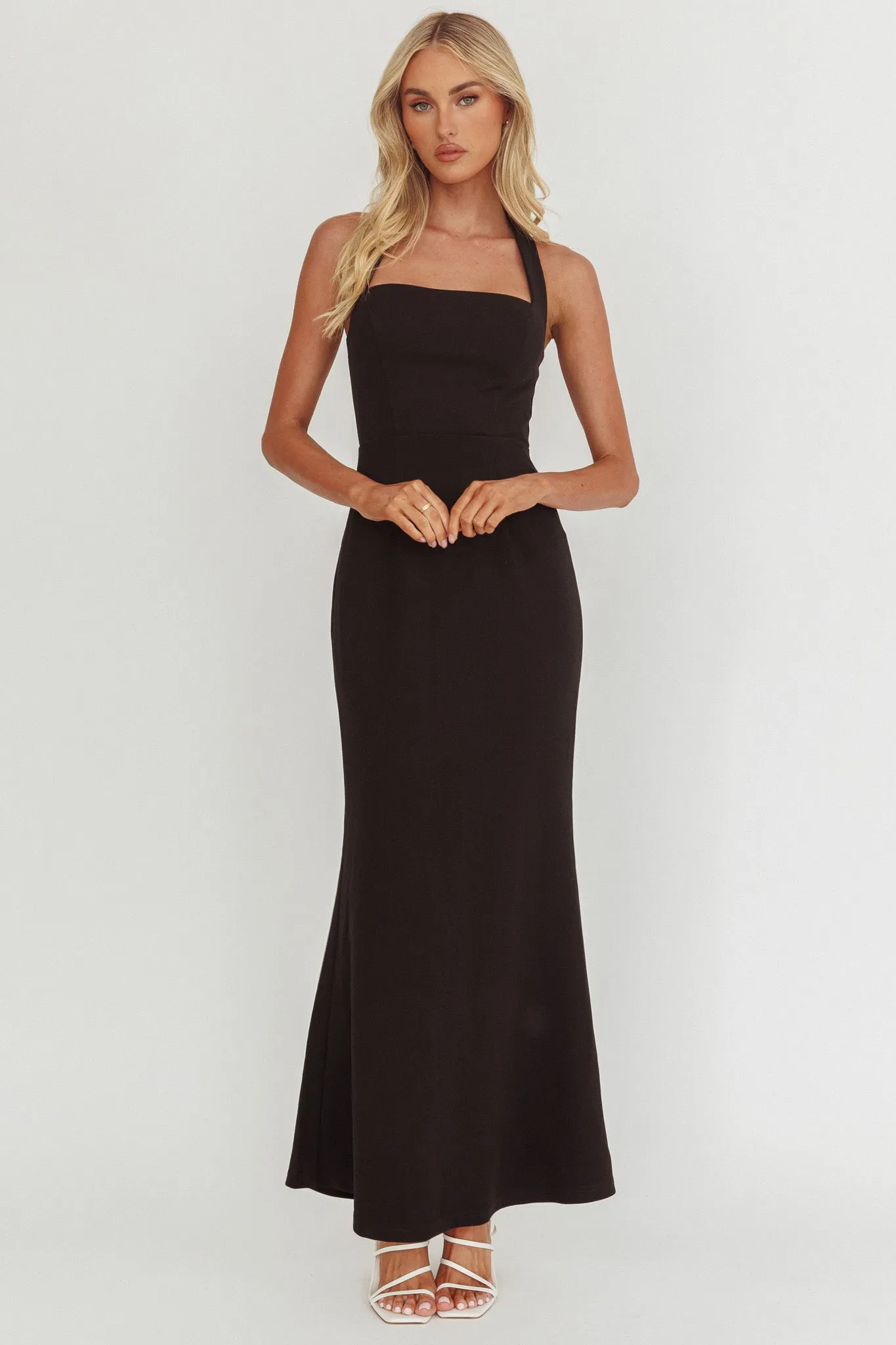 Shellie Square Neckline Halter Maxi Dress Black sold by Selfie Leslie product image thumbnail 5