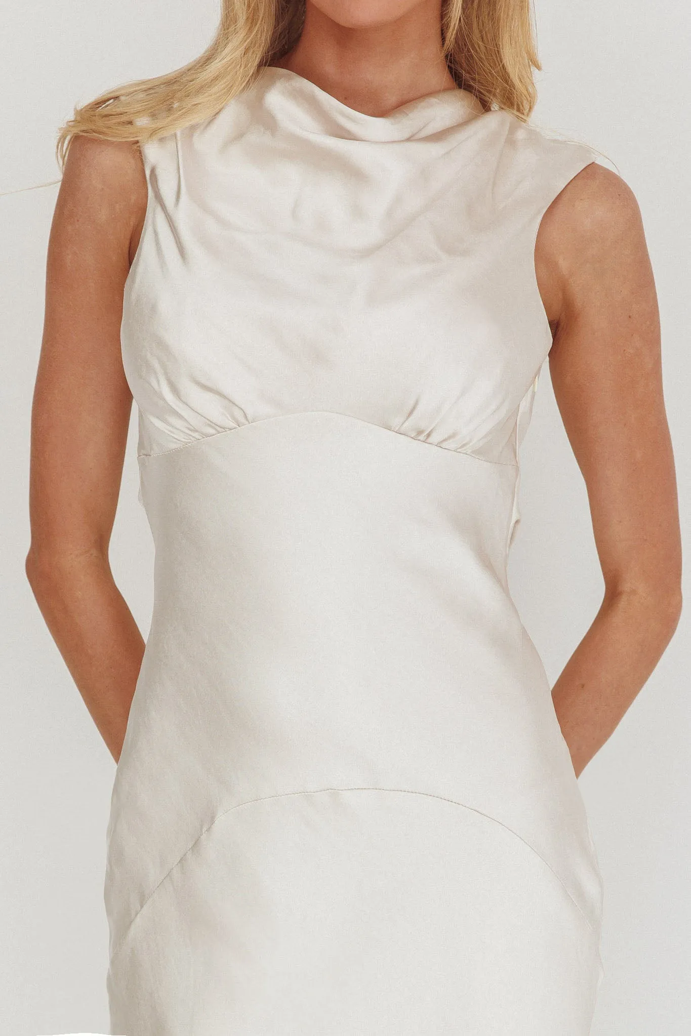 Cheers To You Cowl Back Maxi Dress Oyster sold by Selfie Leslie product image thumbnail 3