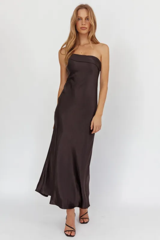 Carmel One-Shoulder Sash Maxi Dress Black sold by Selfie Leslie
