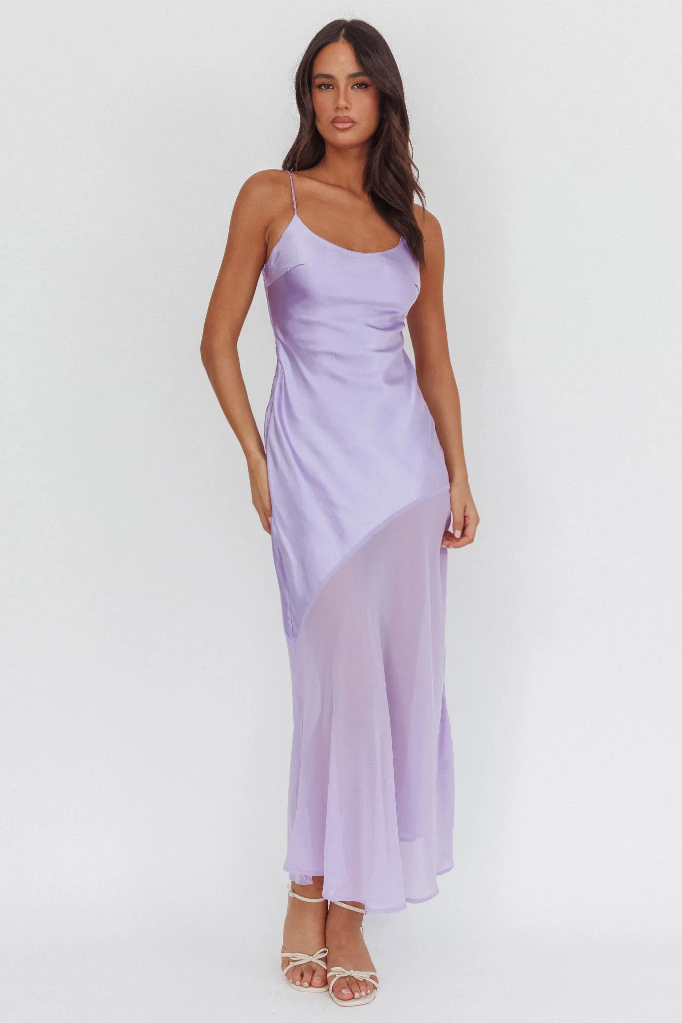 Gilded Dream Chiffon Hem Maxi Dress Lilac sold by Selfie Leslie product image thumbnail 5