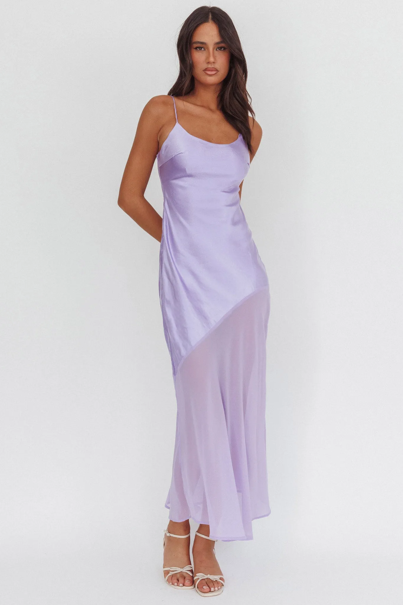 Gilded Dream Chiffon Hem Maxi Dress Lilac sold by Selfie Leslie product image thumbnail 3