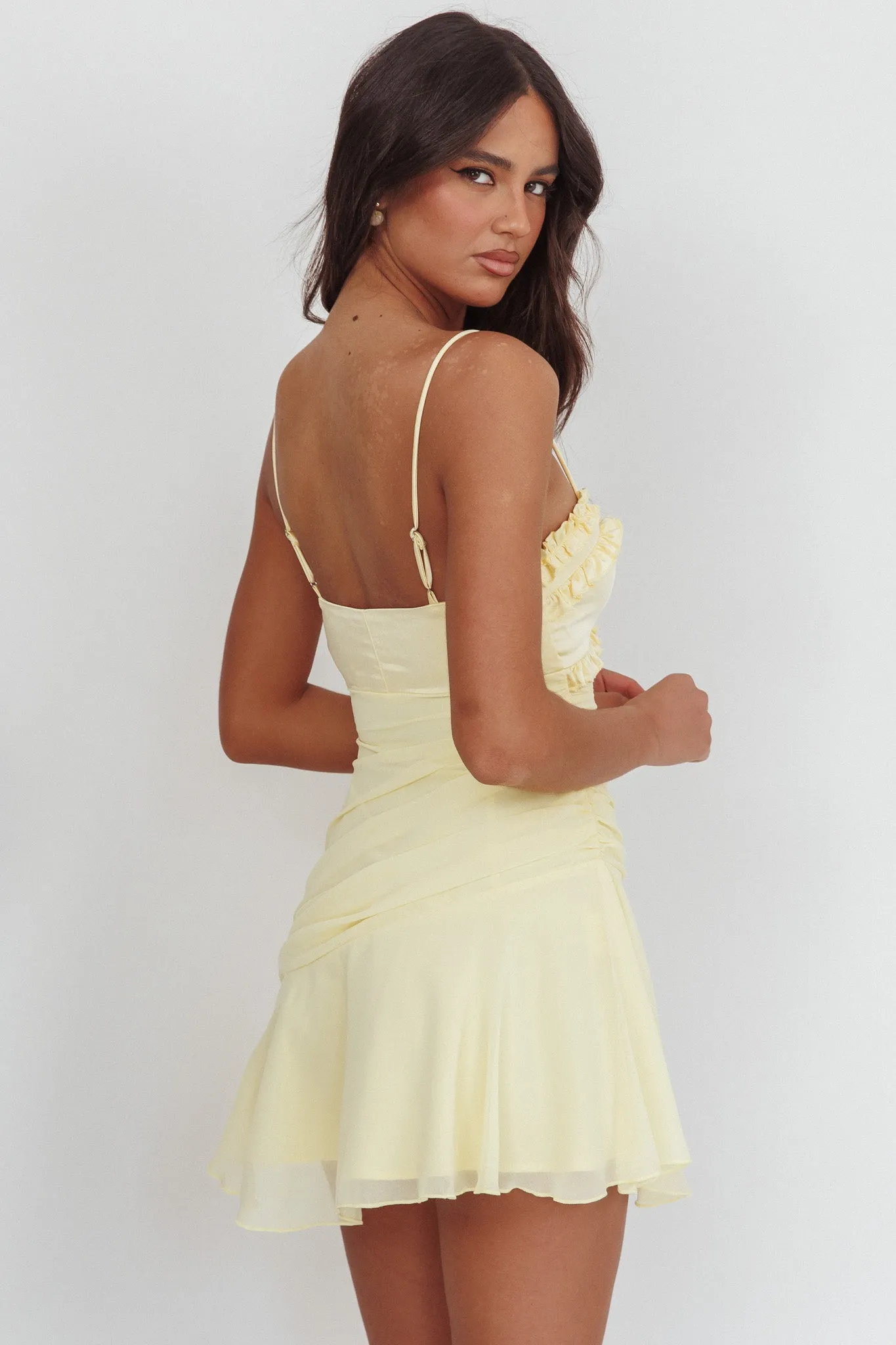 Dainty Frill Trim Mini Dress Yellow sold by Selfie Leslie product image thumbnail 2