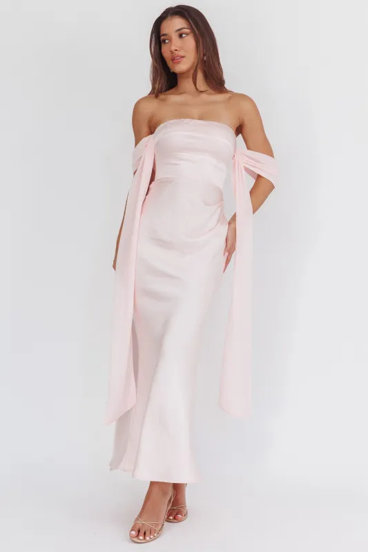 Odayah Draped Sleeve Maxi Dress Pink sold by Selfie Leslie