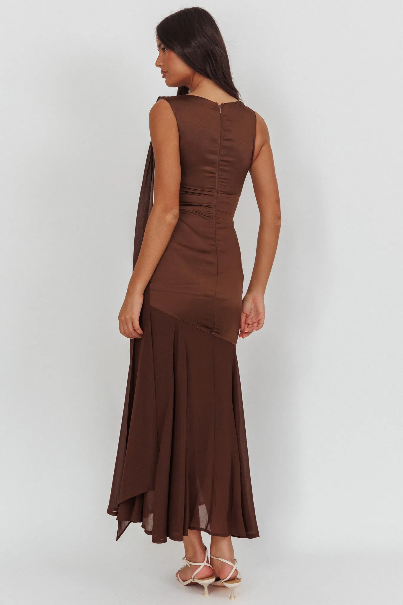Meliza Keyhole Bust Maxi Dress Chocolate sold by Selfie Leslie product image thumbnail 2