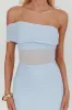 Gala One-Shoulder Sheer Waist Maxi Dress Blue sold by Selfie Leslie