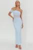 Gala One-Shoulder Sheer Waist Maxi Dress Blue sold by Selfie Leslie