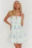 Jordanne Frill Trim Mini Dress Floral Blue sold by Selfie Leslie