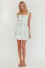 Jordanne Frill Trim Mini Dress Floral Blue sold by Selfie Leslie