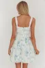 Jordanne Frill Trim Mini Dress Floral Blue sold by Selfie Leslie