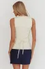 Monnika Sleeveless Side Button Top Oyster sold by Selfie Leslie