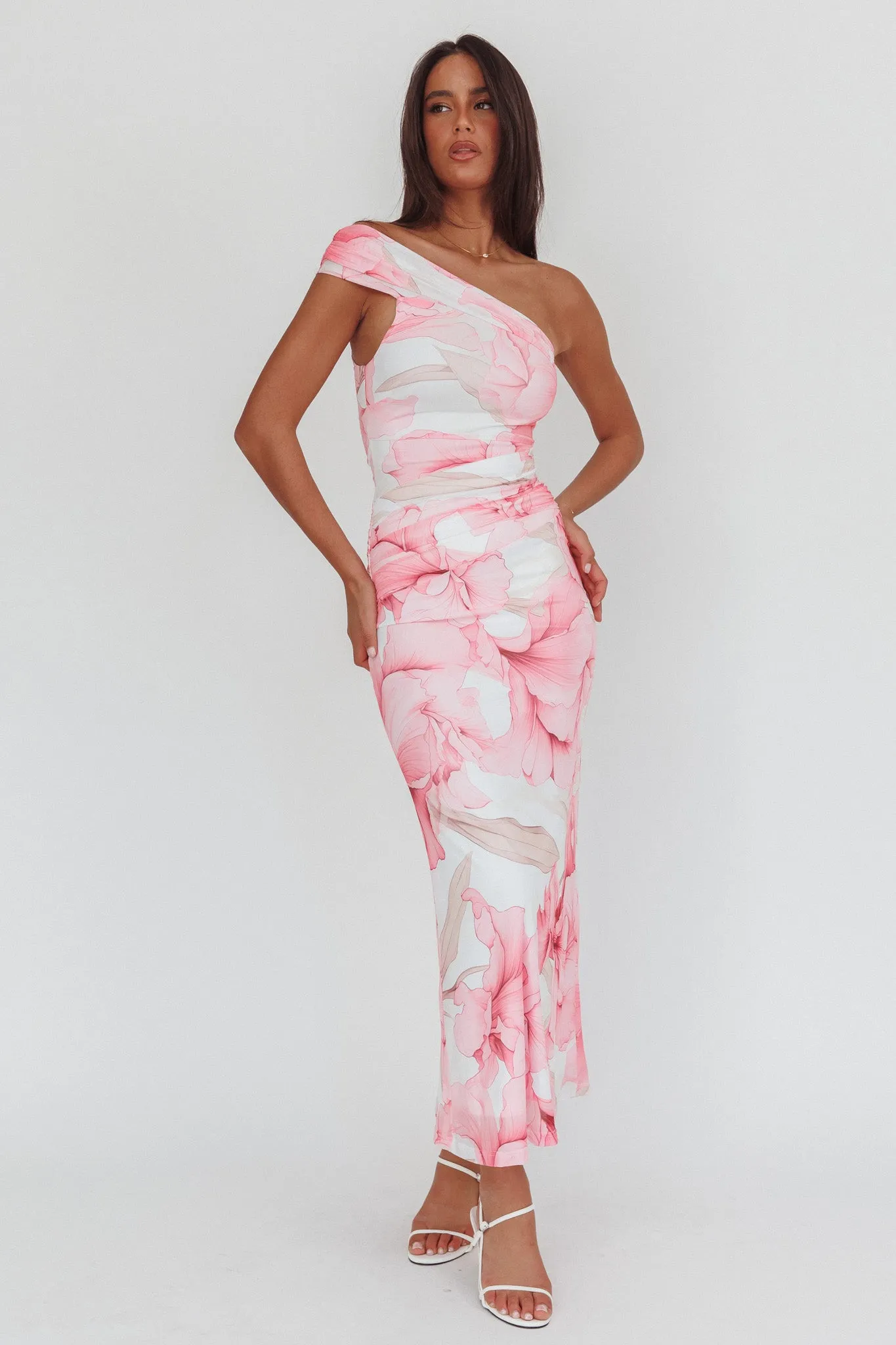 Gala One-Shoulder Maxi Dress Orchid Pink sold by Selfie Leslie