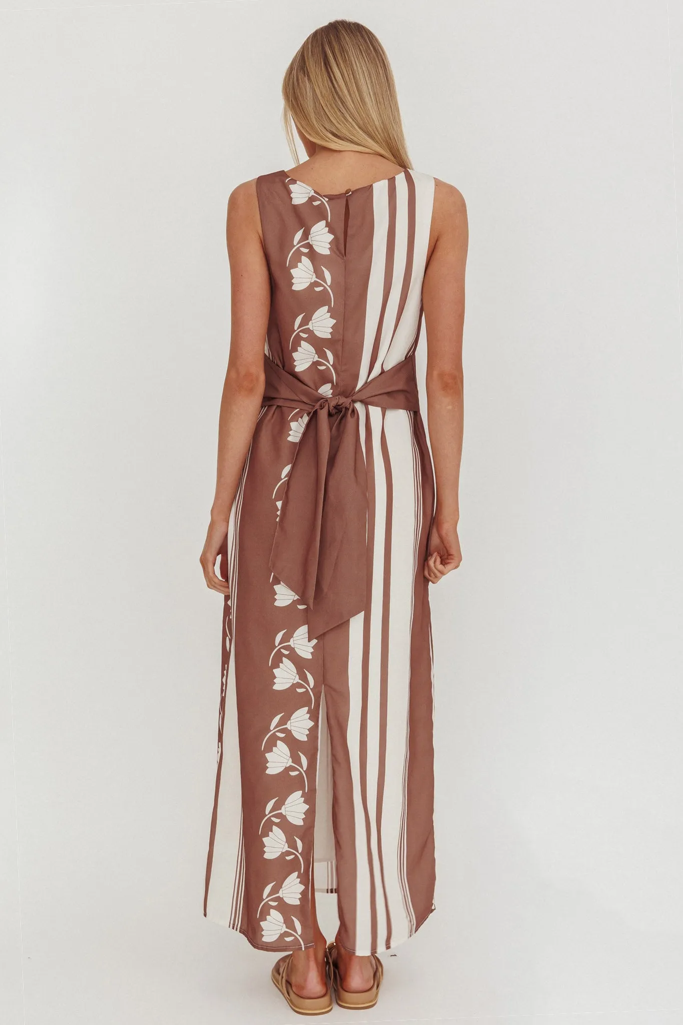 Dayla Sleeveless Waist Tie Maxi Dress Palma sold by Selfie Leslie product image thumbnail 2