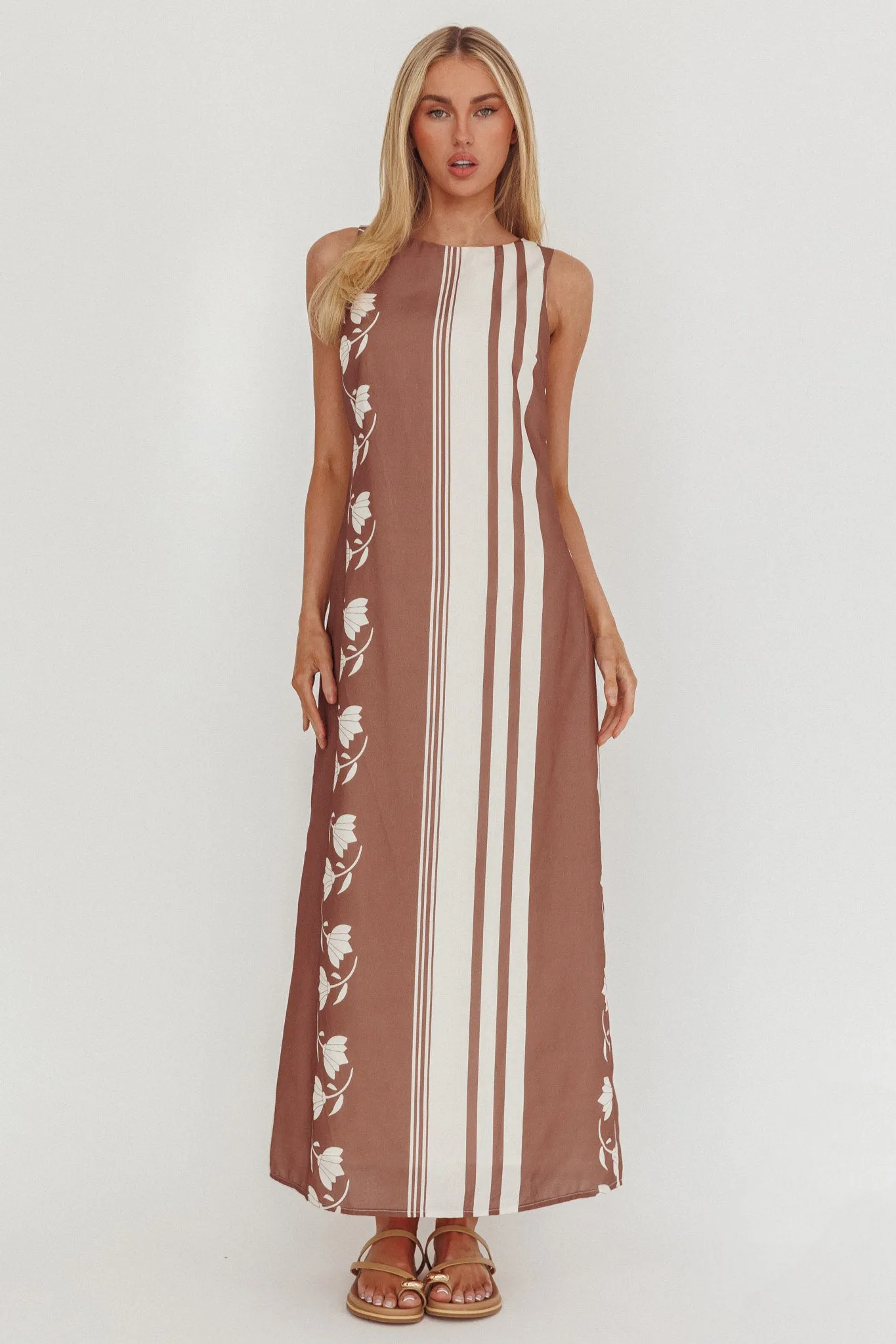 Dayla Sleeveless Waist Tie Maxi Dress Palma sold by Selfie Leslie product image thumbnail 5