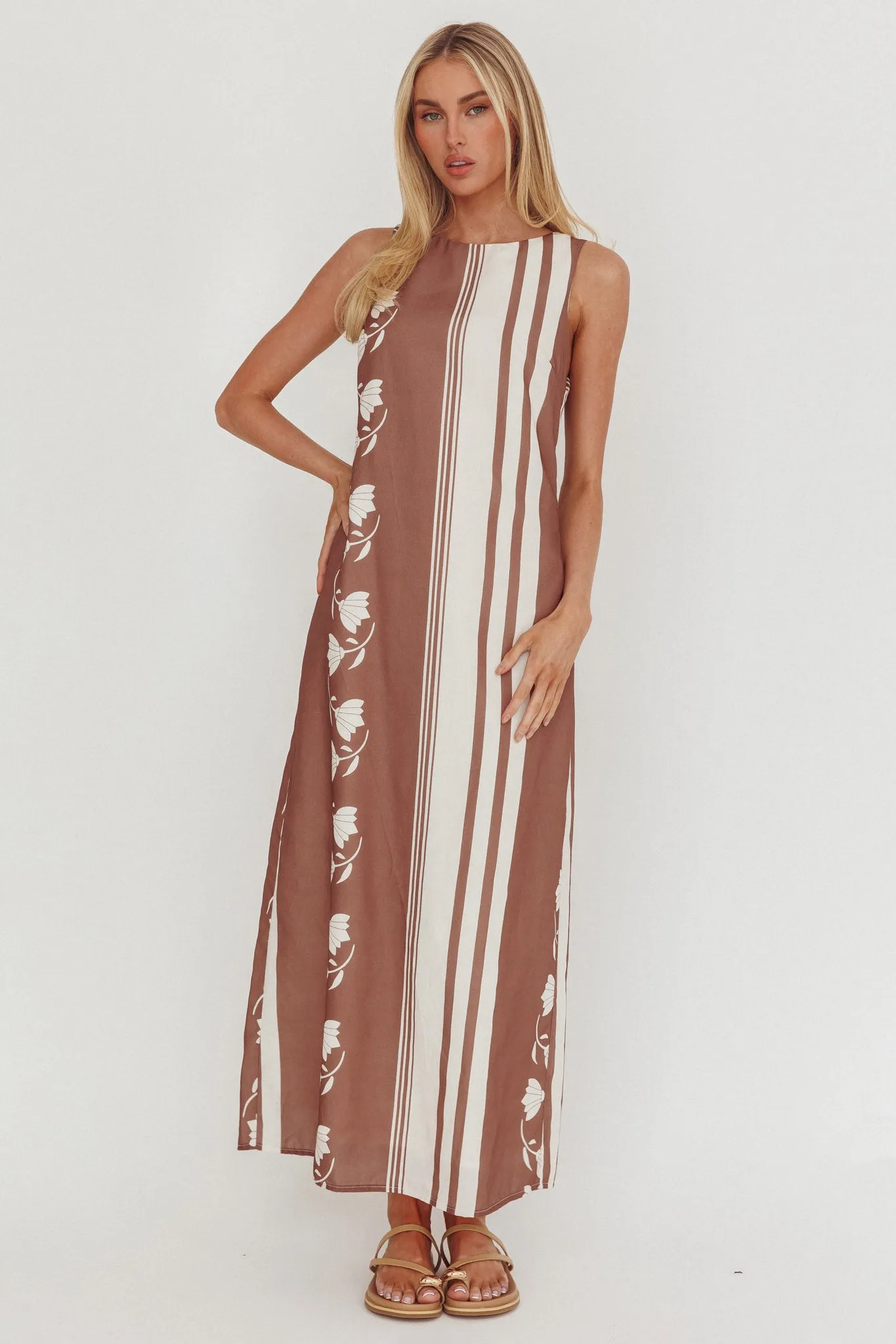 Dayla Sleeveless Waist Tie Maxi Dress Palma sold by Selfie Leslie product image thumbnail 4