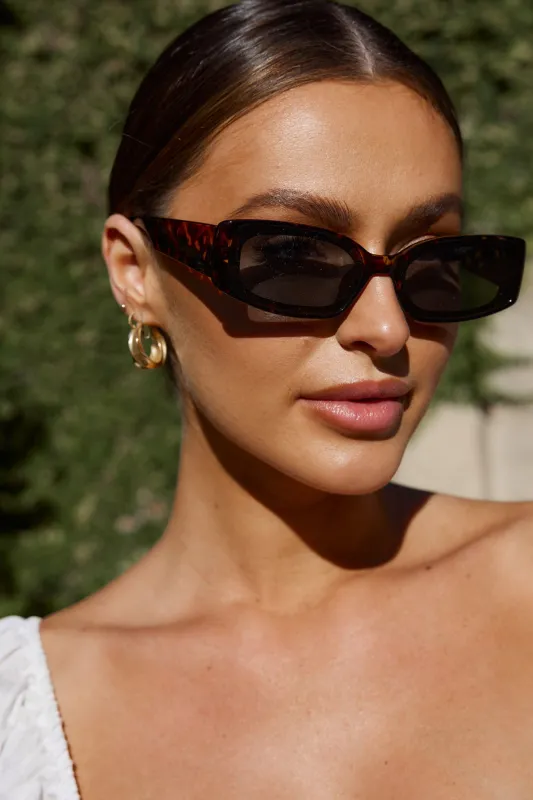 Kendall Slim Rectangle Sunglasses Tortoiseshell Brown sold by Selfie Leslie