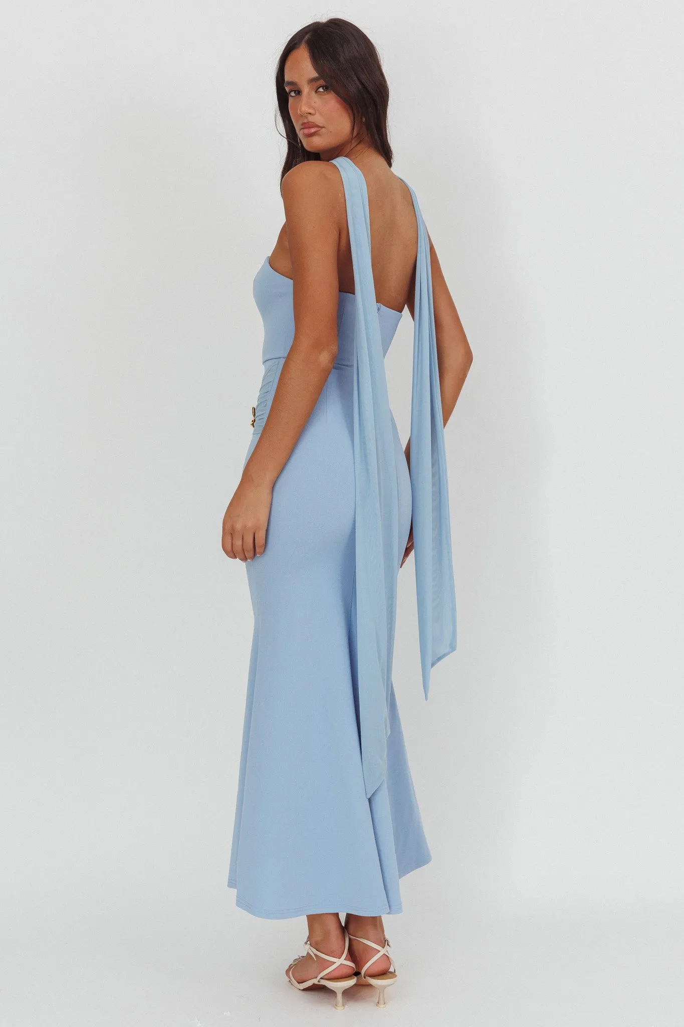 Jeramia Strapless Brooch Maxi Dress Blue sold by Selfie Leslie product image thumbnail 2